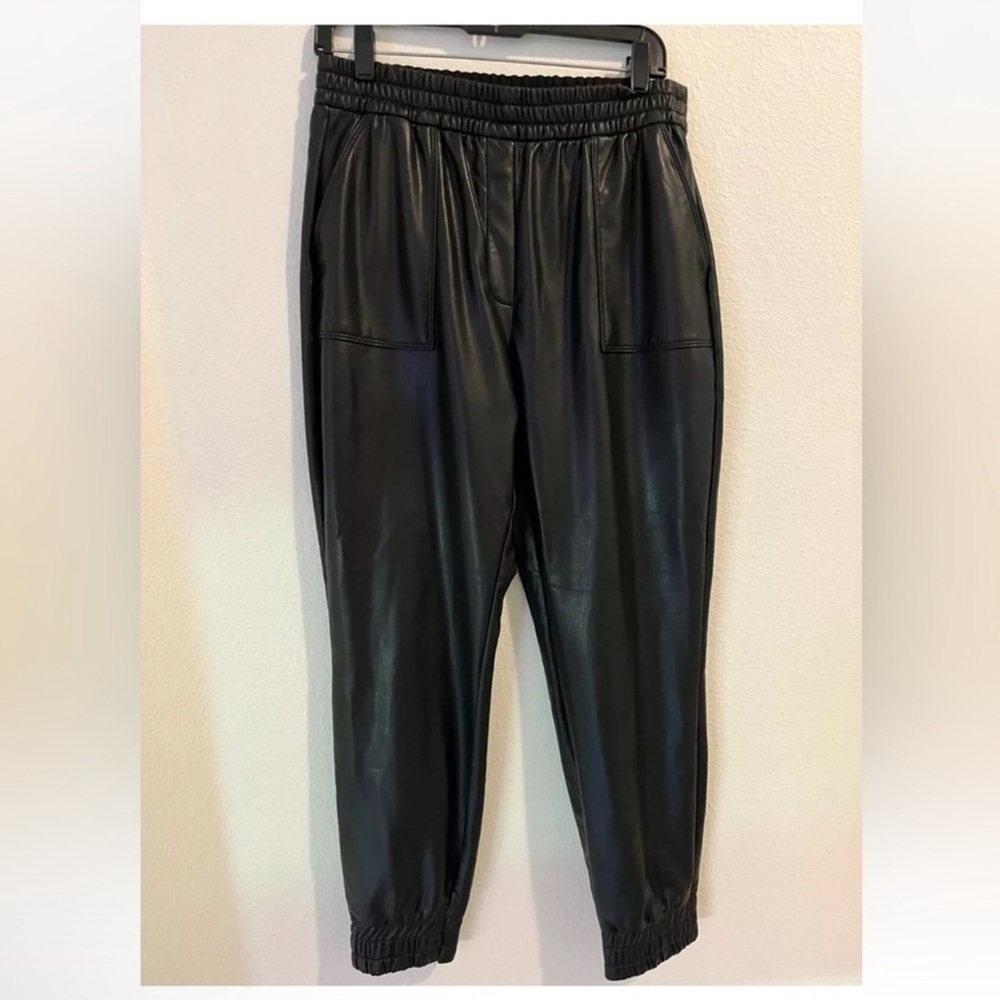 Express Black Jacket medium Express Women Black Faux- Leather Pants - Picture 9 of 10
